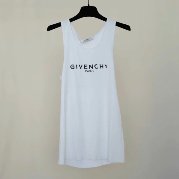 Givenchy Vintage Logo Print White Tank Top, size XS - Picture 1 of 7